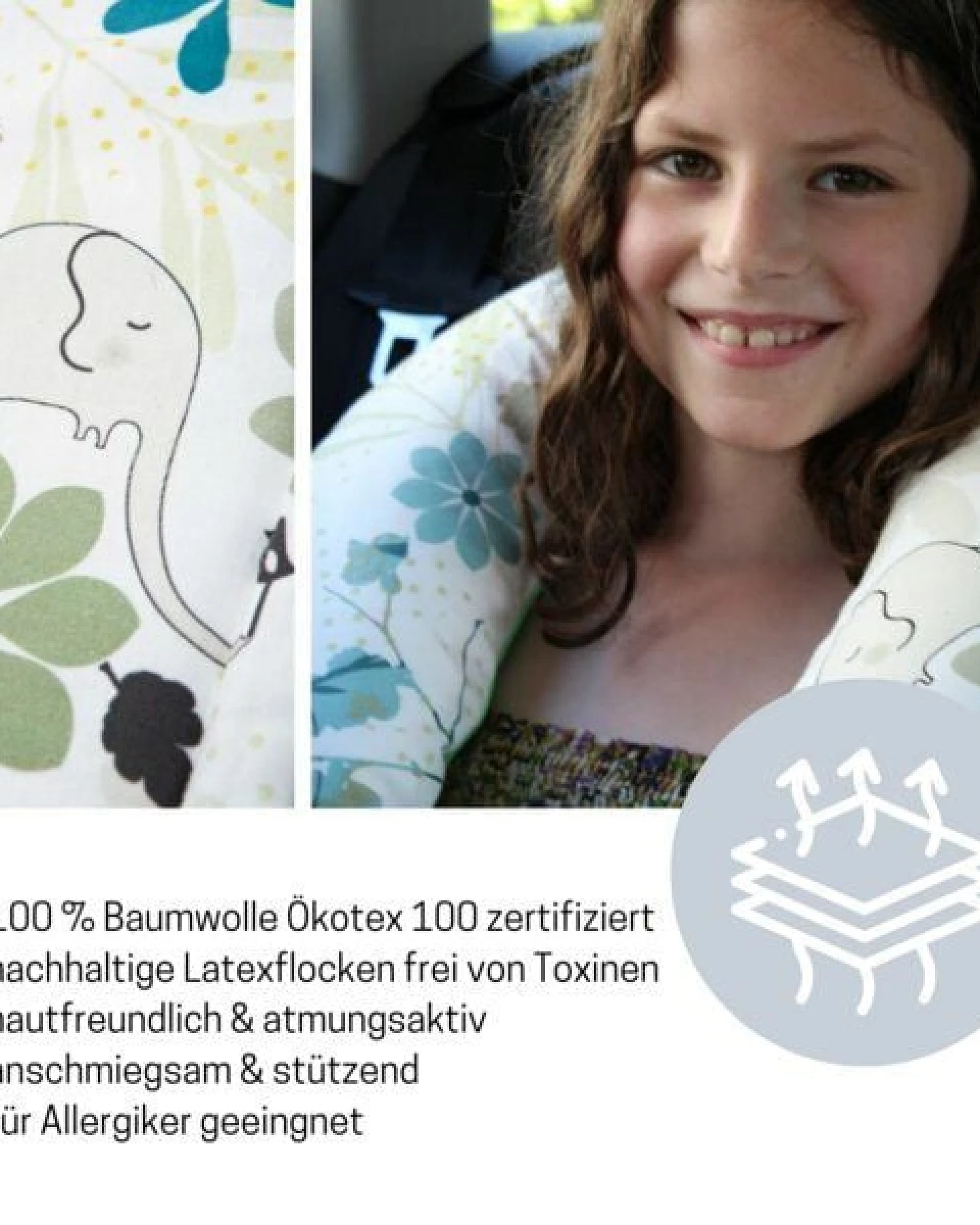 Millemarille Nackenkissen I hochwertiger Talalay Latex I atmungsaktiv I VIELE DESIGNS – Ansicht 3