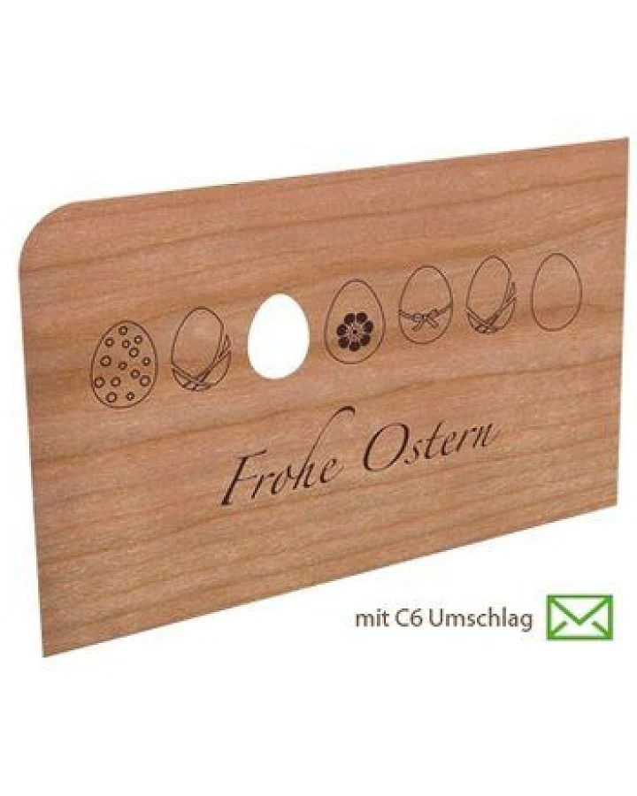 Holzpost Grußkarte Frohe Ostern