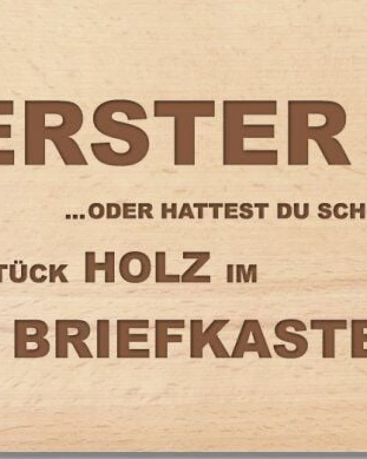 Holzpostkarte "Erster"