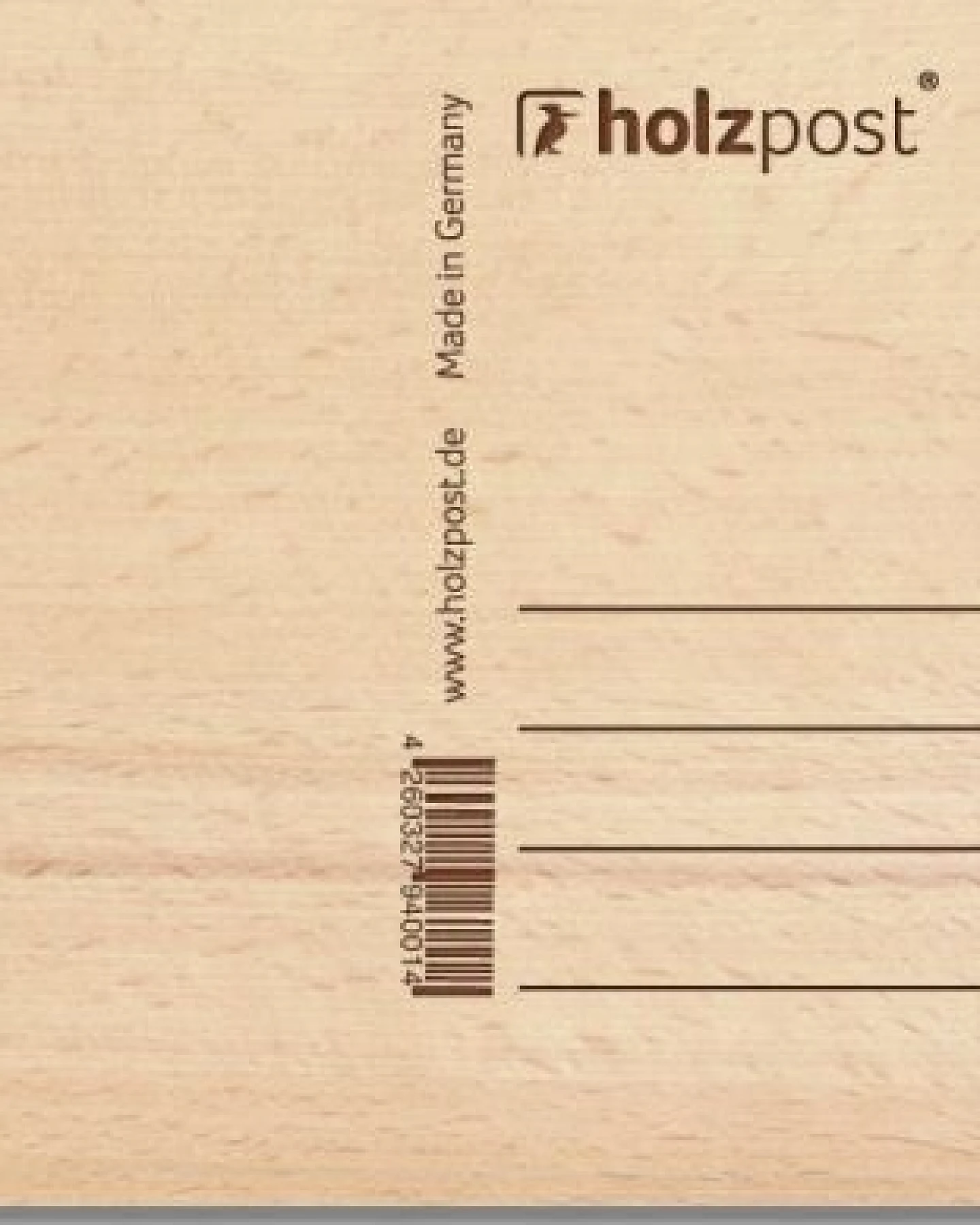 Holzpostkarte "Erster" – Ansicht 2