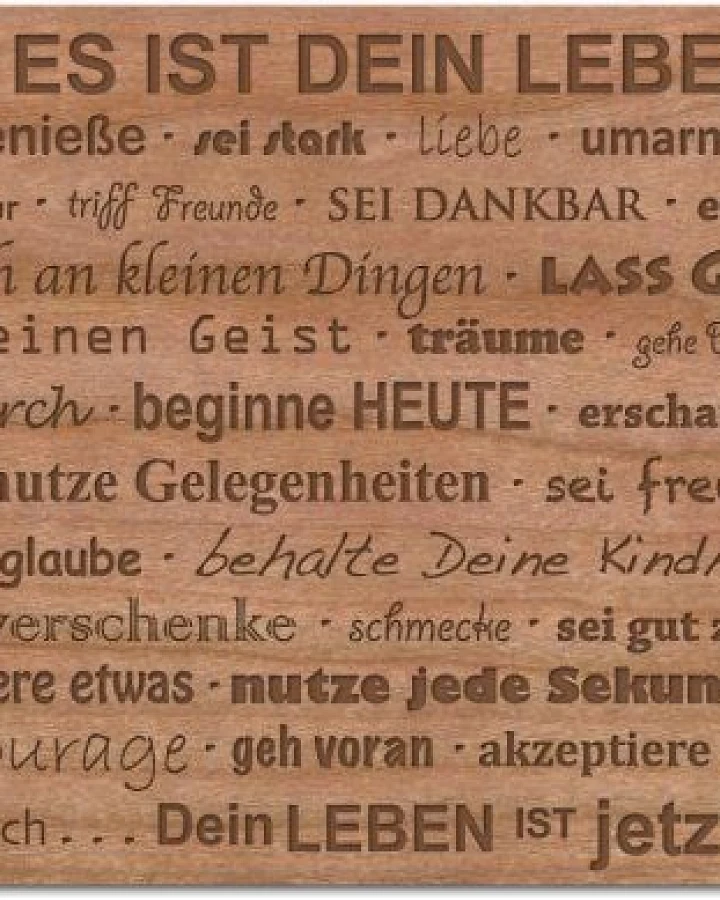 holzpost Postkarte aus Holz "Es ist Dein Leben"