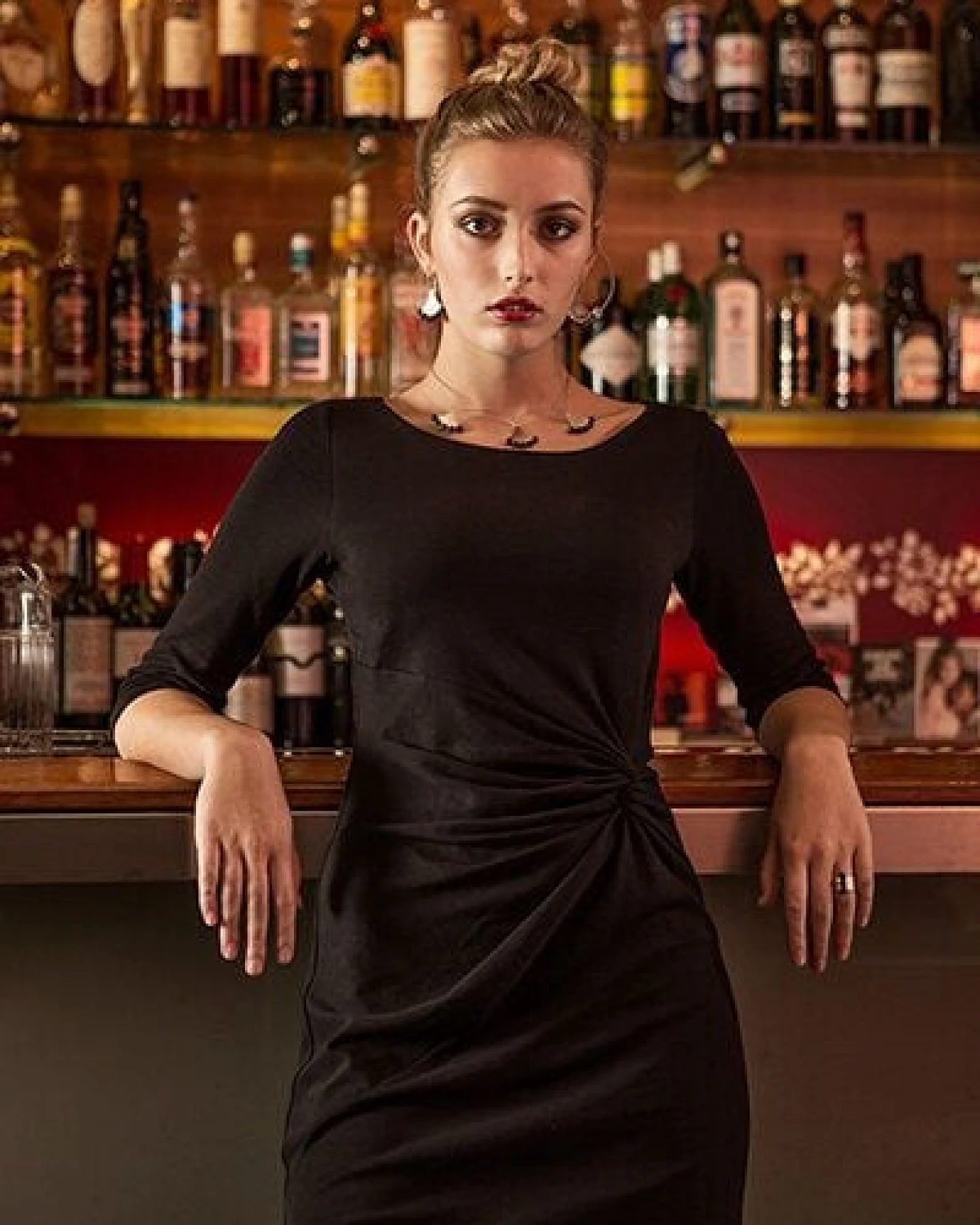 Skrabak Jerseykleid Miriam Knotendesign schwarz – Ansicht 3