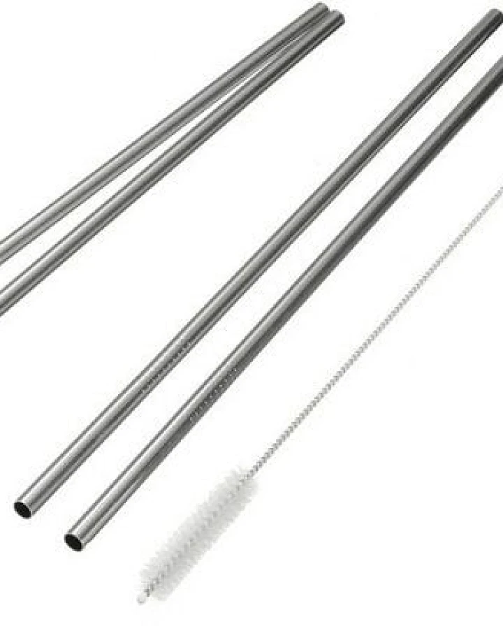 Made Sustained Trinkhalme Edelstahl mit Reinigungsbürste