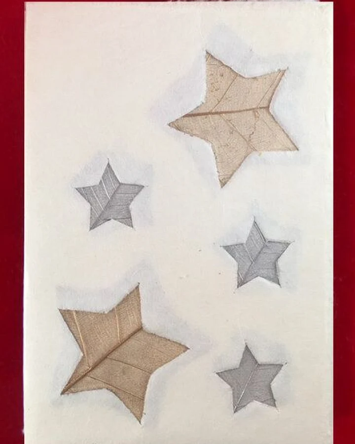 Schönes aus Indochina Set 4 Weihnachtskarten aus handgeschöpftem Maulbeerbaumpapier