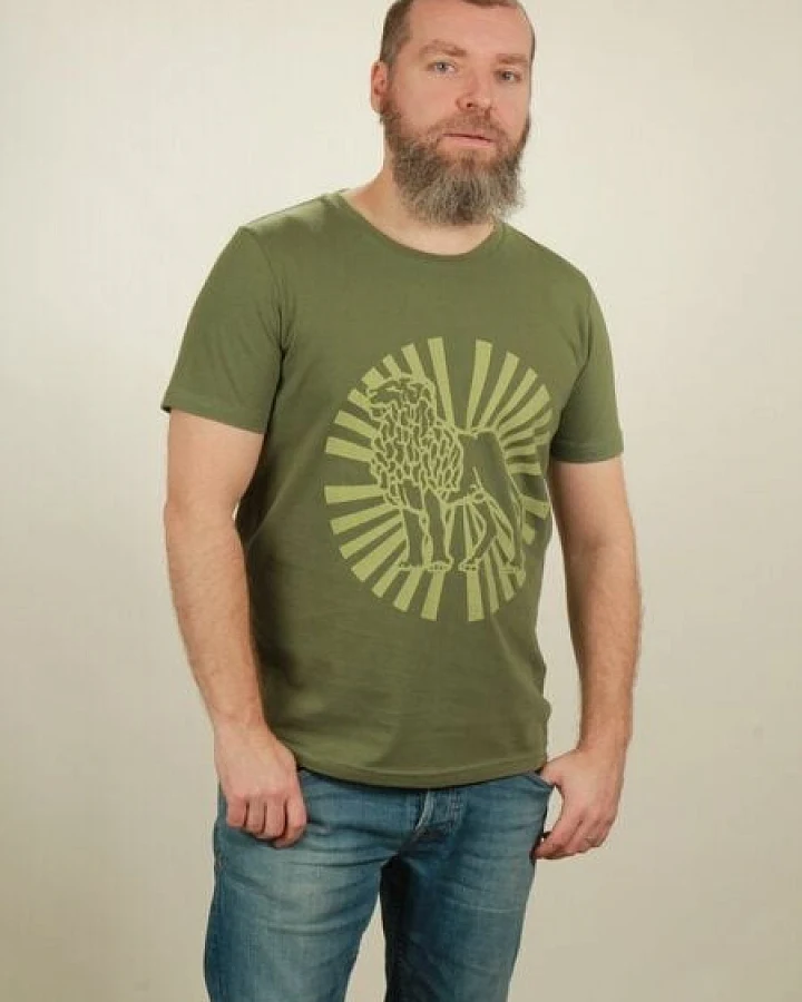 NATIVE SOULS T-Shirt Herren - Lion Sun - green