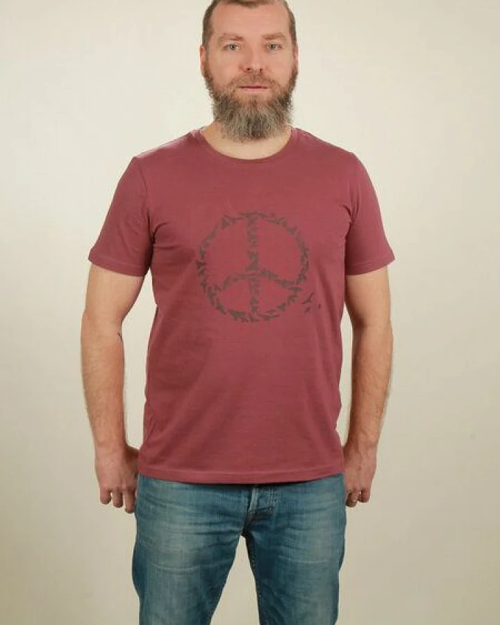 NATIVE SOULS T-Shirt Herren - Peace - berry