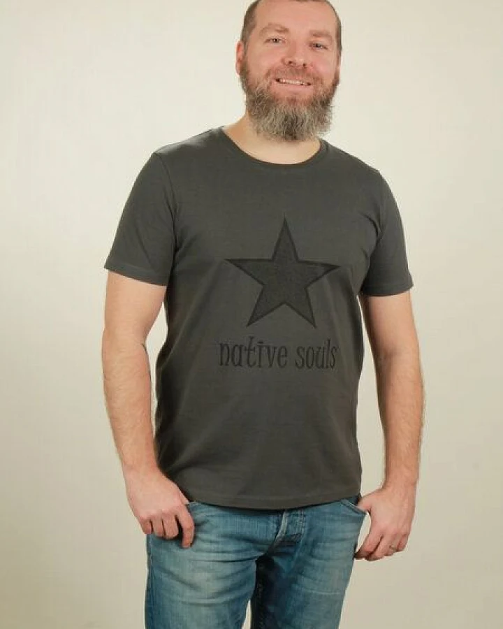 NATIVE SOULS T-Shirt Herren - Star - dark grey