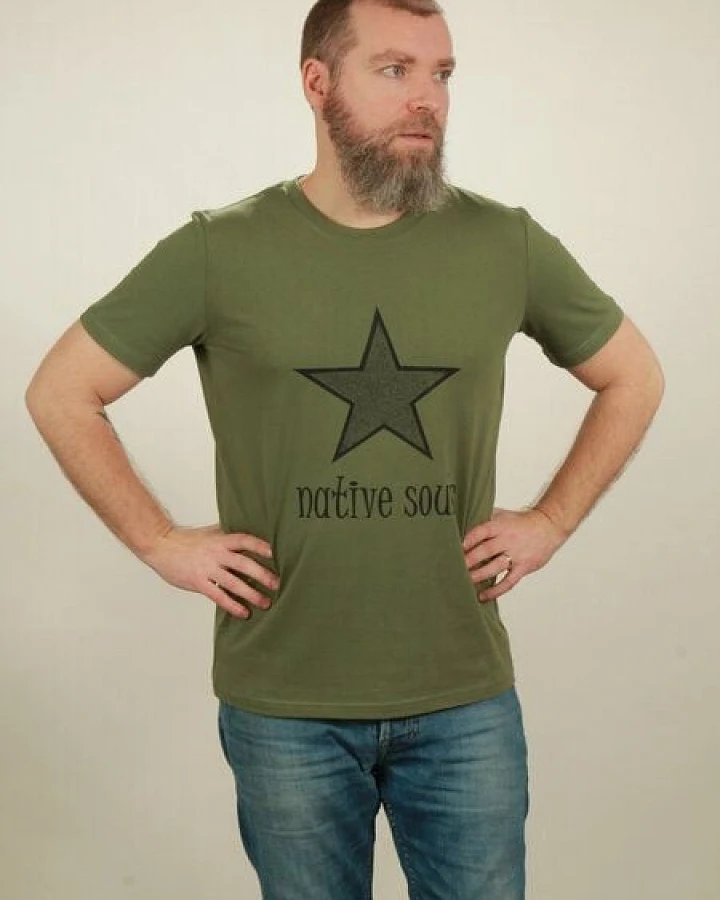 NATIVE SOULS T-Shirt Herren - Star - green