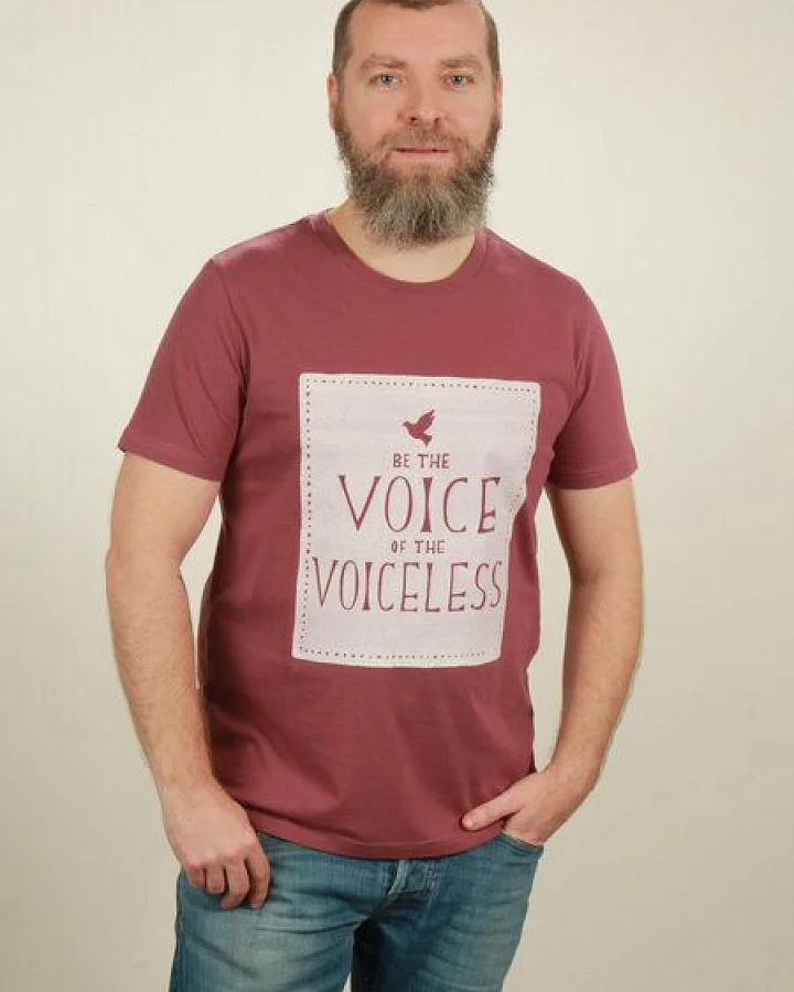 NATIVE SOULS T-Shirt Herren - Voiceless - berry