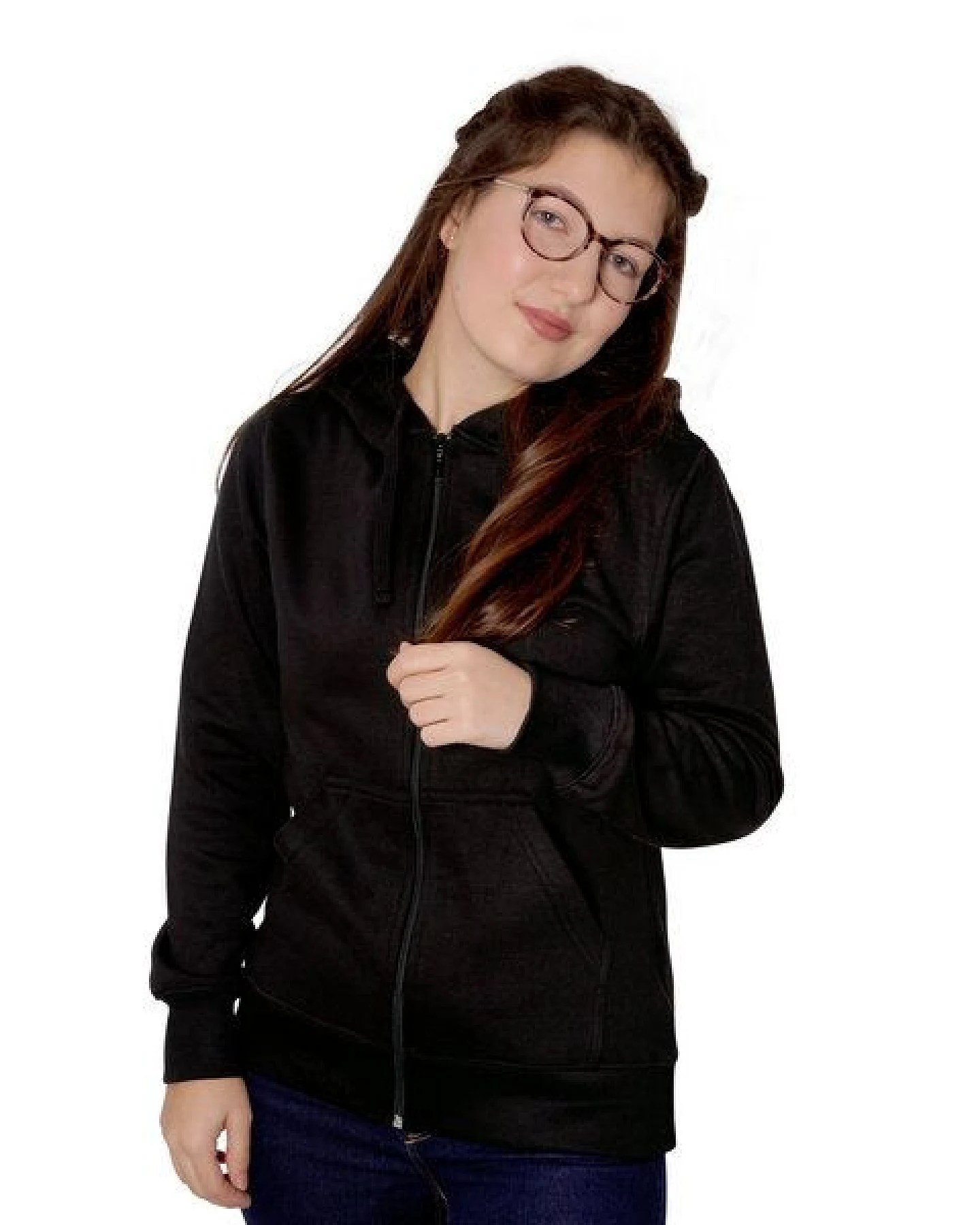 HANDGEDRUCKT "der Rabenflüsterer" Frauen Zip Hoody – Ansicht 3