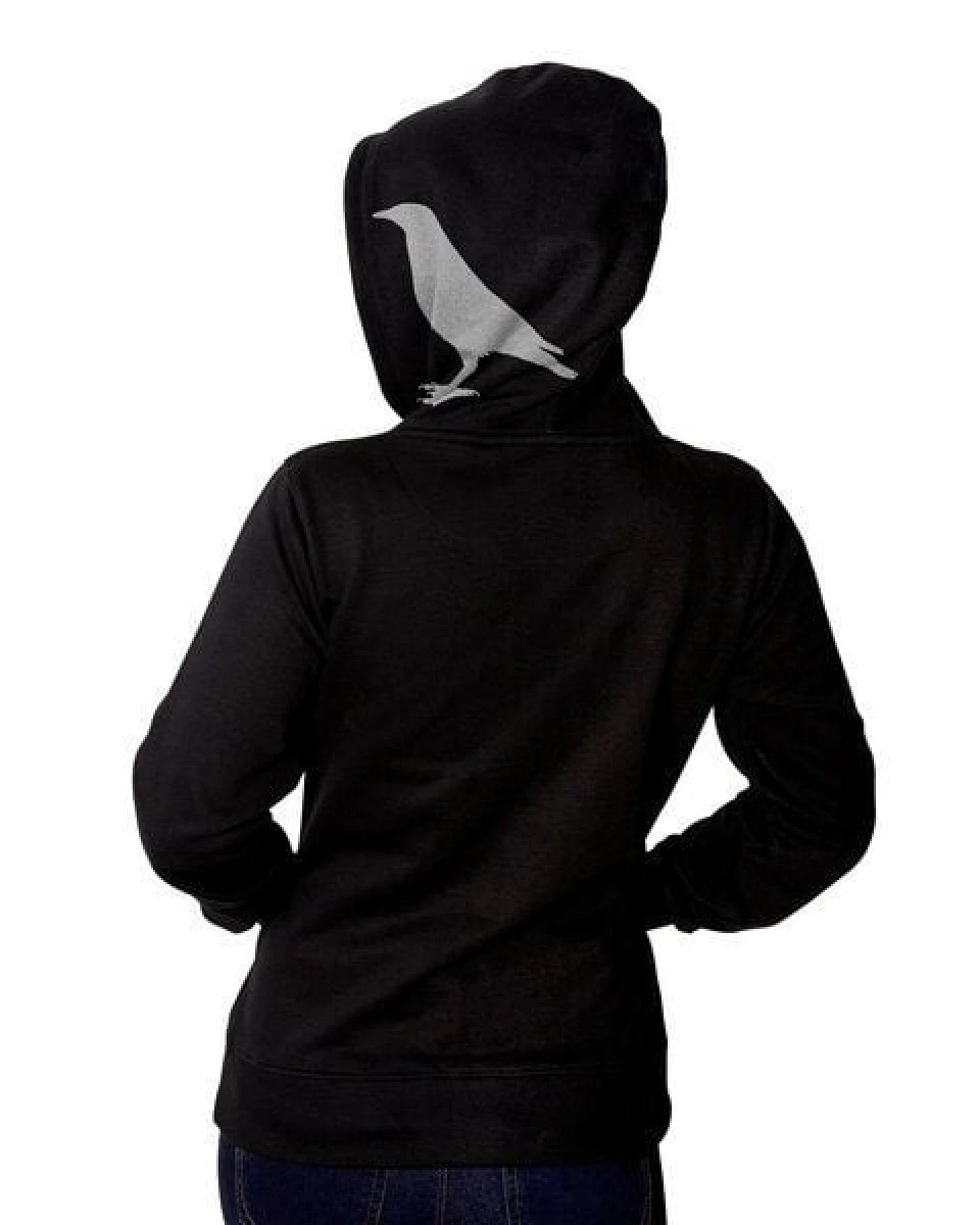 HANDGEDRUCKT "der Rabenflüsterer" Frauen Zip Hoody – Ansicht 2