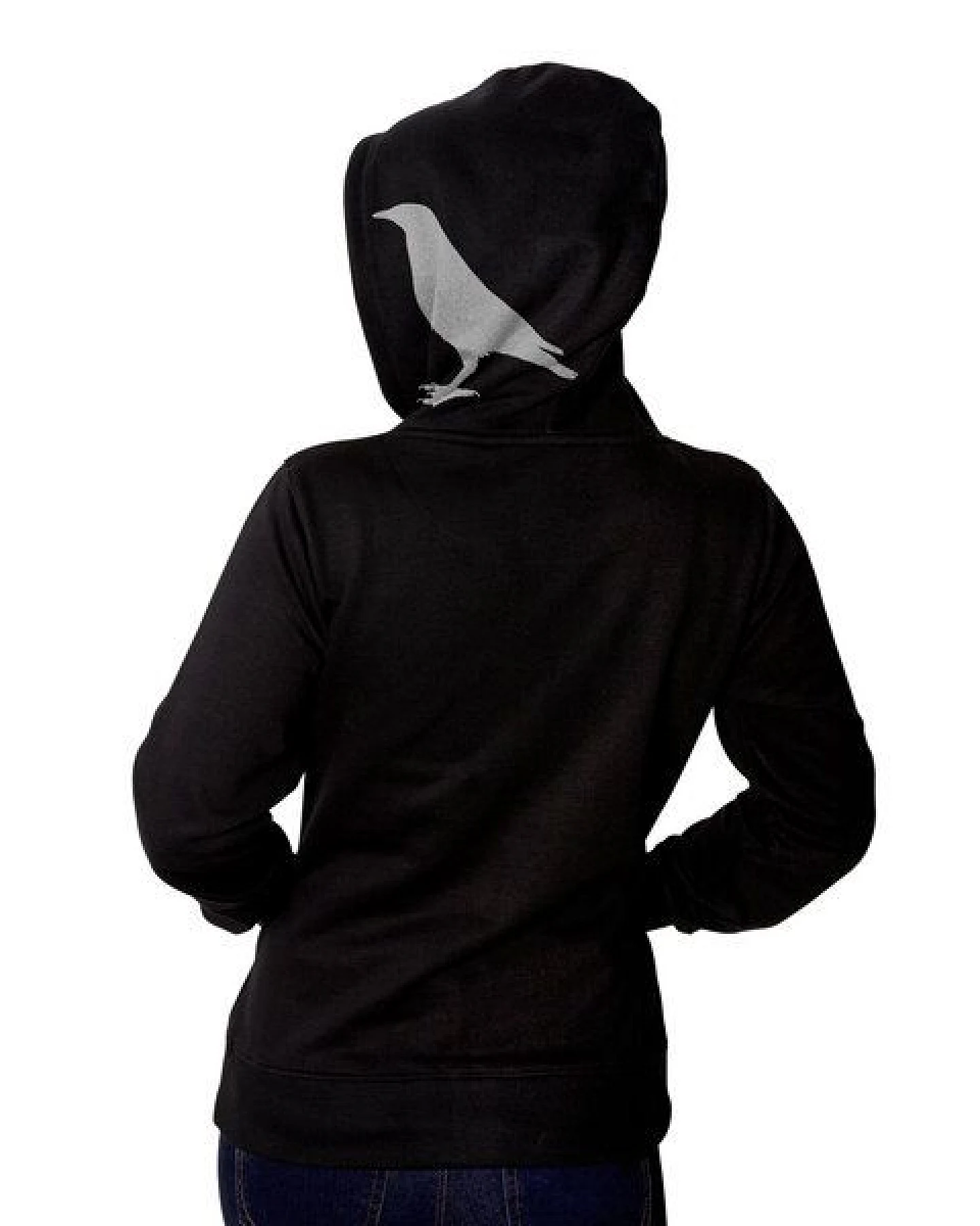 HANDGEDRUCKT "der Rabenflüsterer" Frauen Zip Hoody – Ansicht 2