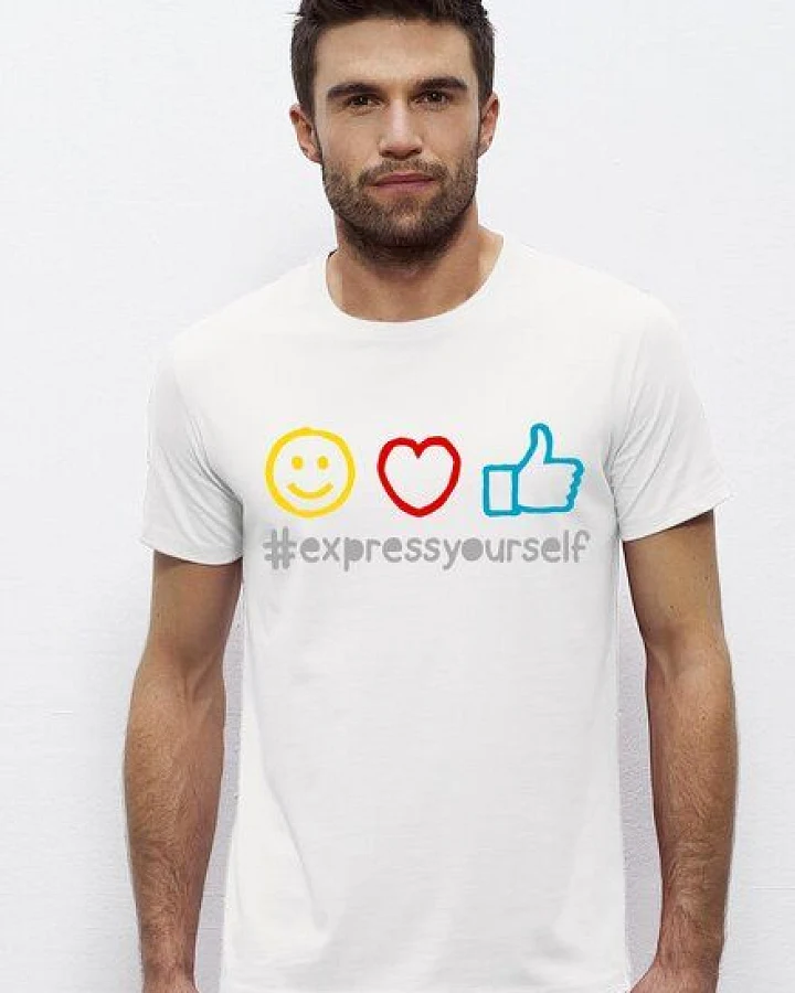 Picopoc #expressyourself emoji T-Shirt Unisex in Weiß