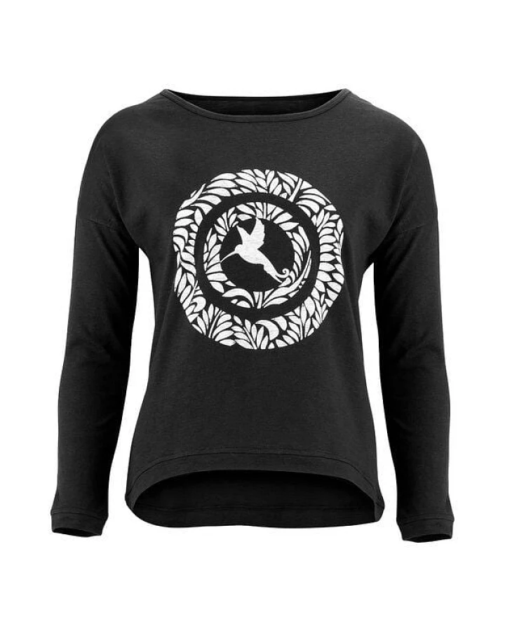NATIVE SOULS Longsleeve Oversize Damen - Circle Kolibri - black
