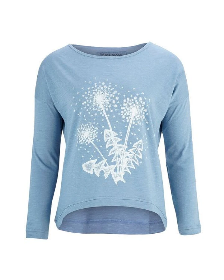 NATIVE SOULS Longsleeve Oversize Damen - Flowers
