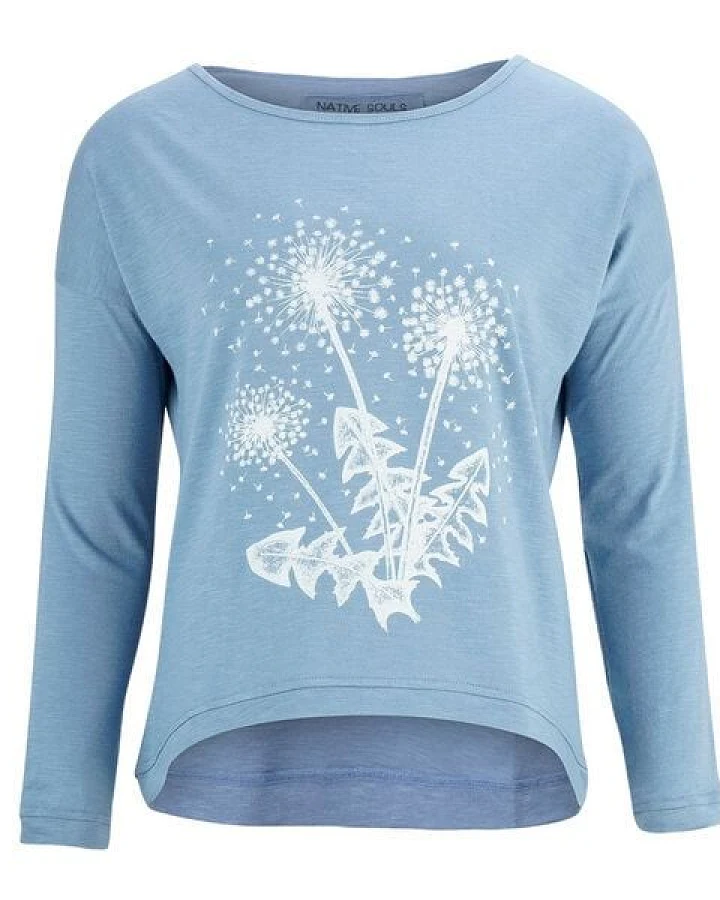 NATIVE SOULS Longsleeve Oversize Damen - Flowers