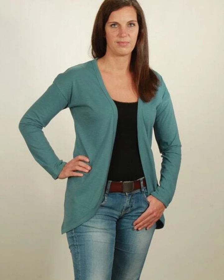 NATIVE SOULS Slub Cardigan Damen - light turquoise