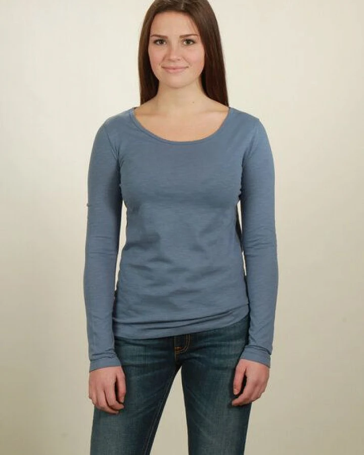 NATIVE SOULS Longsleeve Basic Damen - smoke blue