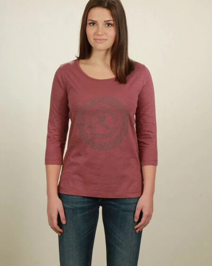 NATIVE SOULS Longsleeve 3/4-Arm Damen - Circle Kolibri - berry