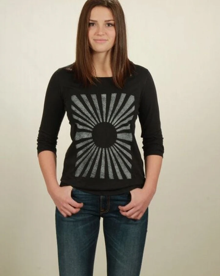 NATIVE SOULS Longsleeve 3/4-Arm Damen - Sun - black