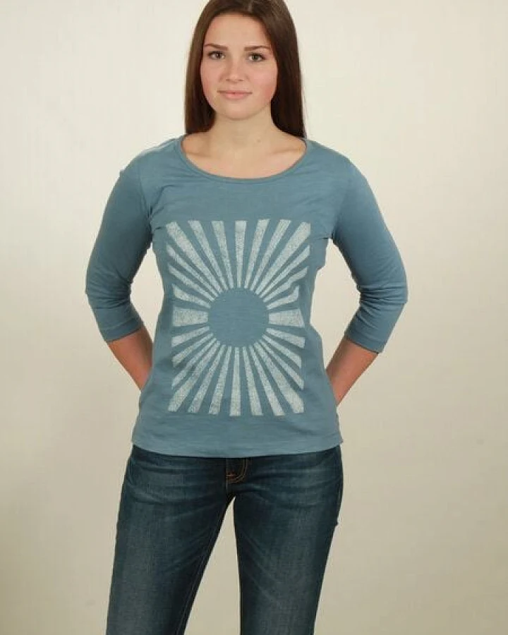 NATIVE SOULS Longsleeve 3/4-Arm Damen - Sun - light blue