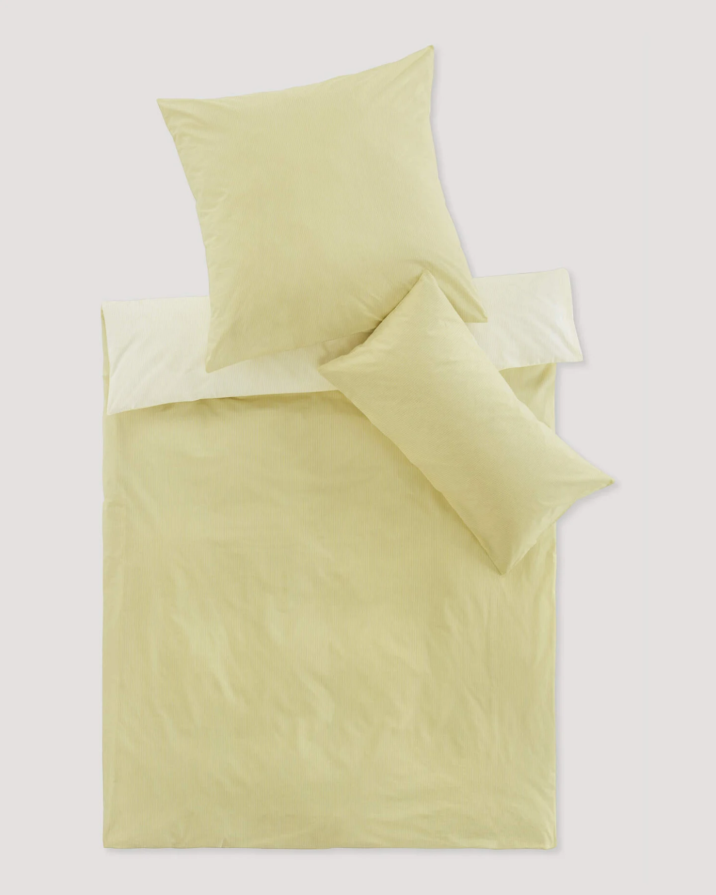 hessnatur Perkal Wende-Bettwäsche-Set PIET aus Bio-Baumwolle - gelb - Größe 240x220 / 2x80x80 cm – Ansicht 2