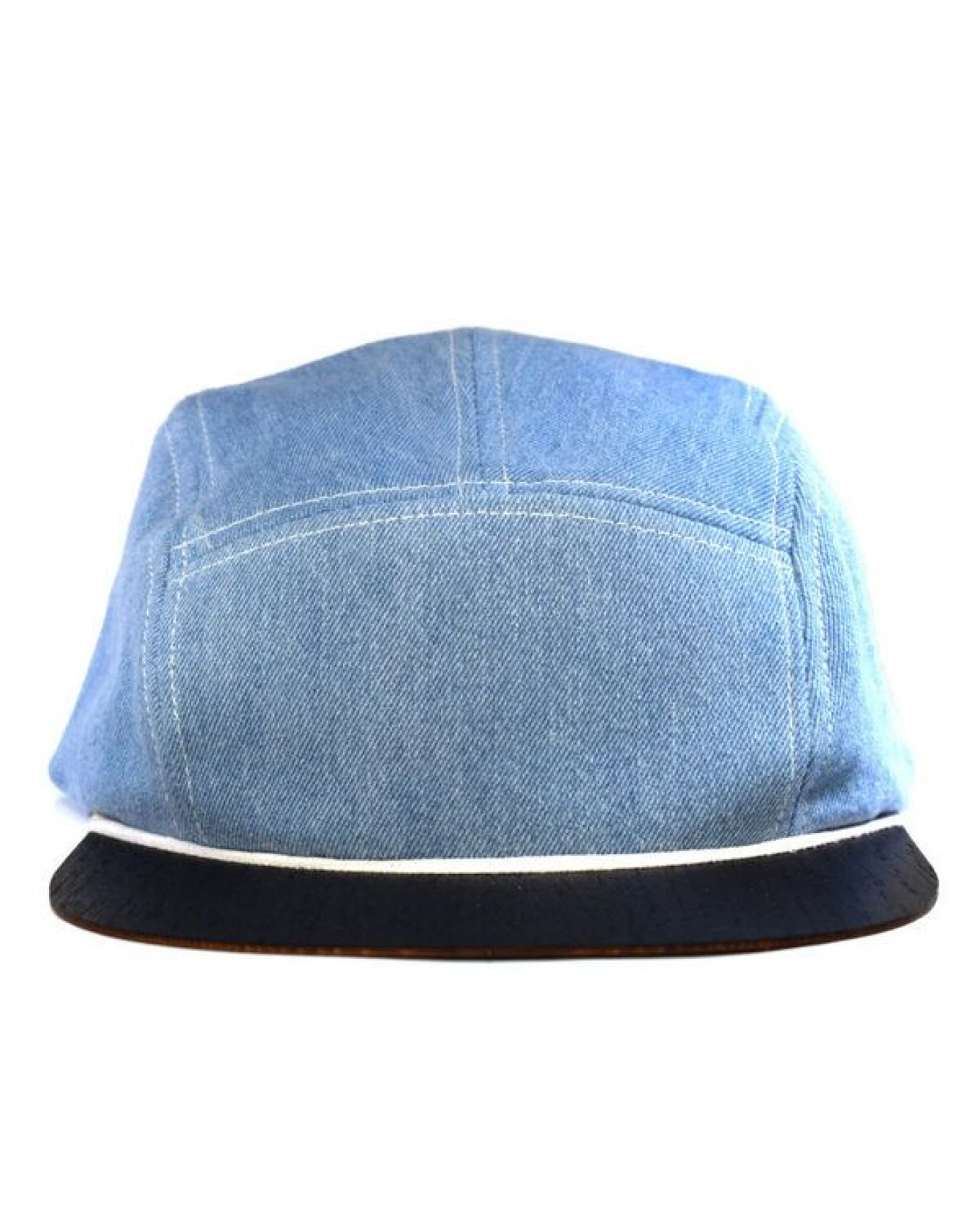 Lou-i Jeans-Cap mit edlem Holzschild - Made in Germany - Denim Snapback – Ansicht 2