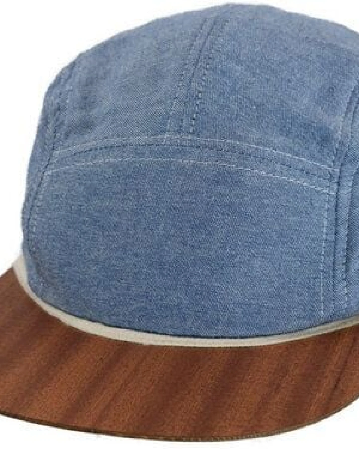 Lou-i Jeans-Cap mit edlem Holzschild - Made in Germany - Denim Snapback – Ansicht 4