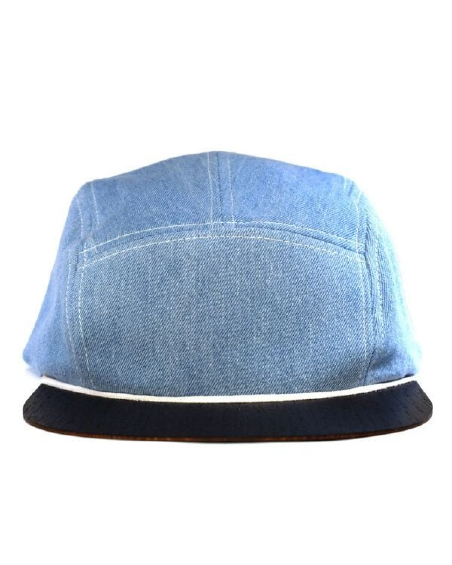 Lou-i Jeans-Cap mit edlem Holzschild - Made in Germany - Denim Snapback – Ansicht 2