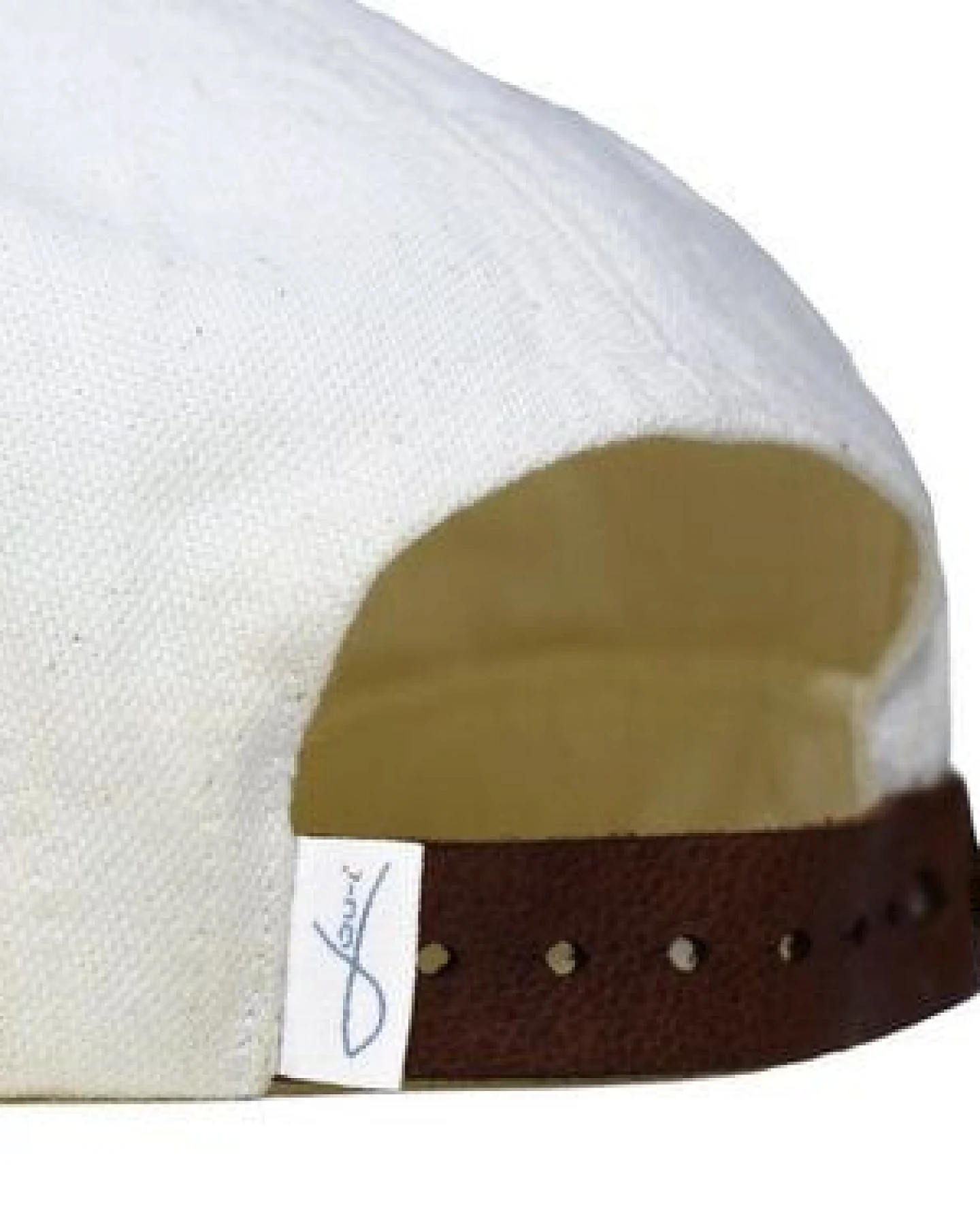 Lou-i Canvas Cap weiß mit edlem Holzschirm - Made in Germany - Sehr bequem – Ansicht 4