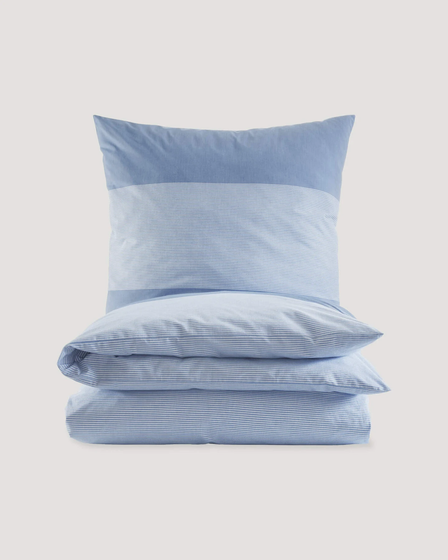 hessnatur Renforcé Bettwäsche-Set RENA aus Bio-Baumwolle - blau - Größe 135x200 / 80x80 cm – Ansicht 3
