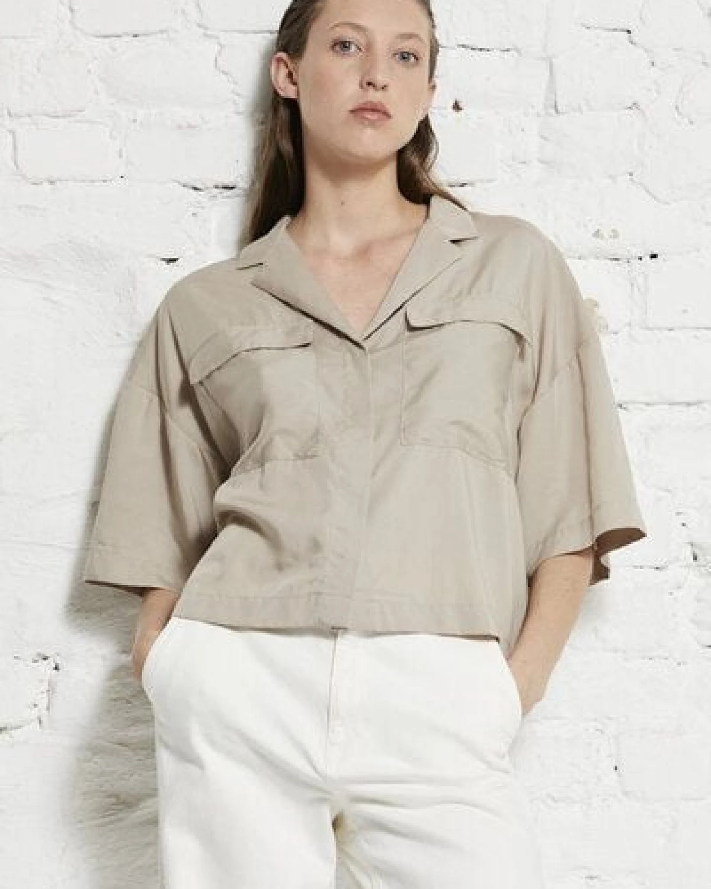Wunderwerk Damen Bluse aus Tencel "Utility revers blouse TENCEL" – Ansicht 2
