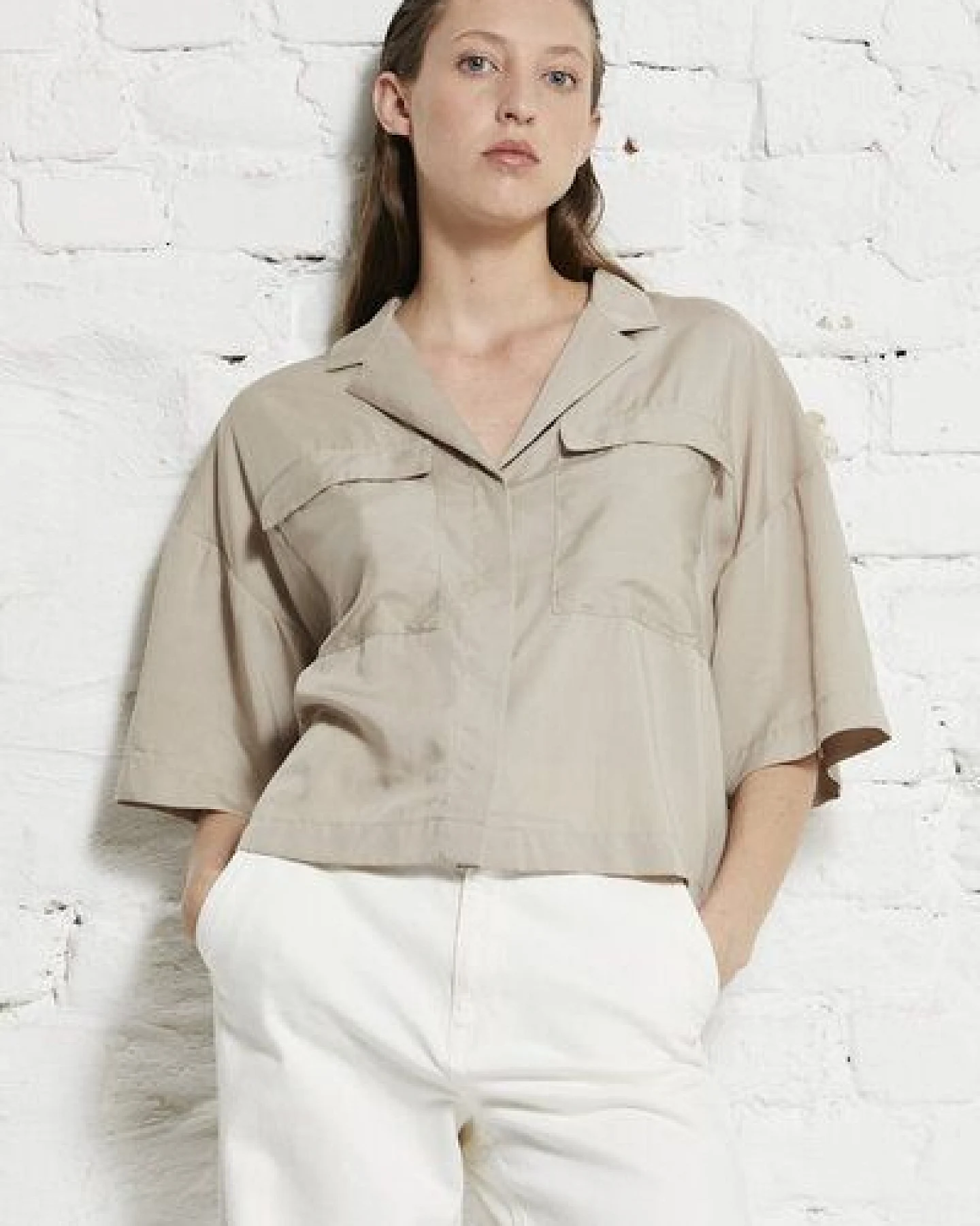Wunderwerk Damen Bluse aus Tencel "Utility revers blouse TENCEL" – Ansicht 2