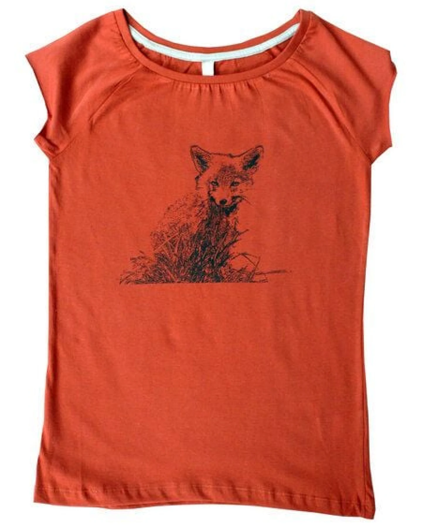 Hirschkind Bio-& Fair-Trade-Frauenshirt "Kleiner Fuchs" rostot – Ansicht 2