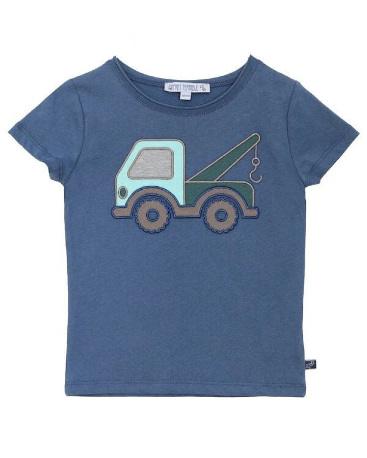 Enfant Terrible Kurzarmshirt Abschleppwagen blau