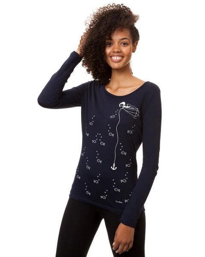 FellHerz Damen Longsleeve Ankermädl Bio Fair
