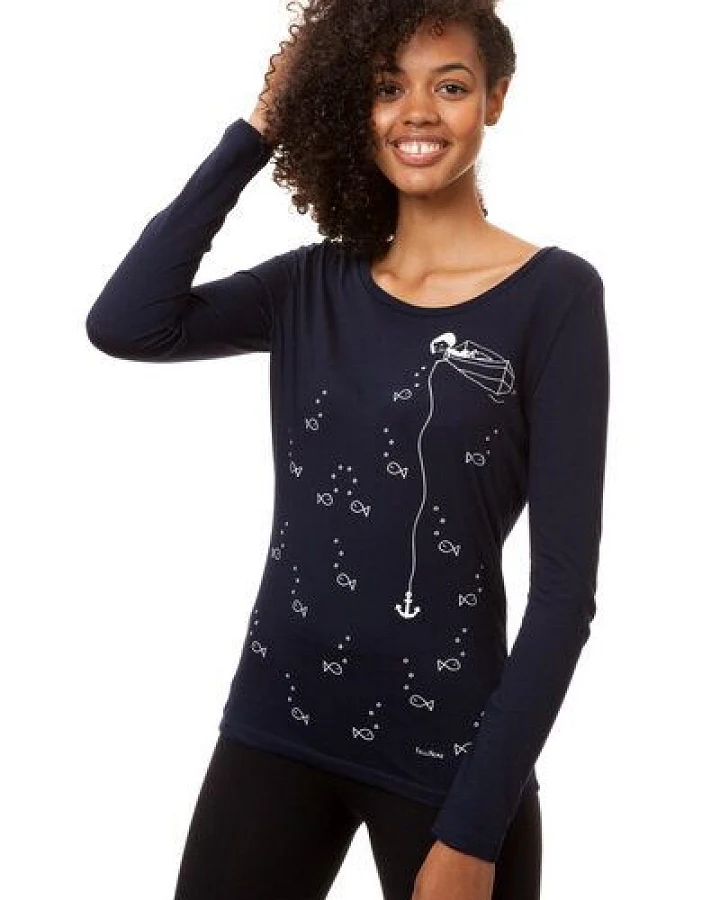 FellHerz Damen Longsleeve Ankermädl Bio Fair