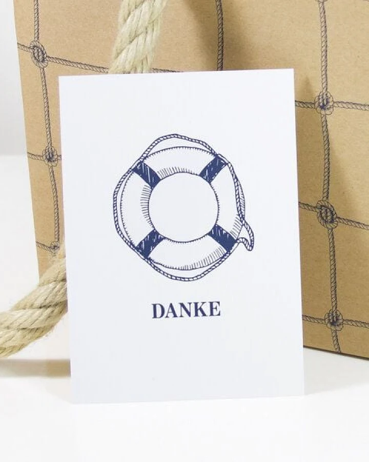 Bow & Hummingbird Postkarte Danke