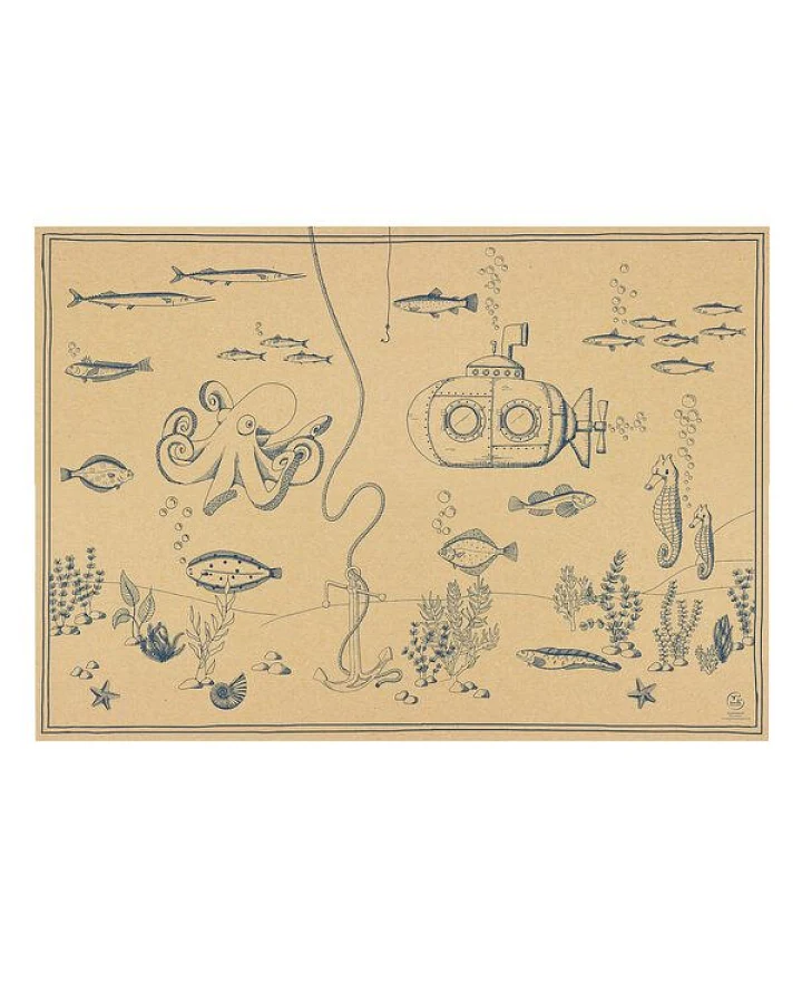 Bow & Hummingbird Geschenkpapier/Poster Unterwasserwelt