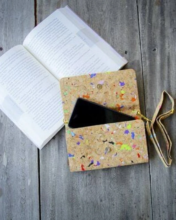 BY COPALA Portemonnaie -Vegan Recycling Kork, Farb-Akzenten, Brieftasche, Clutch
