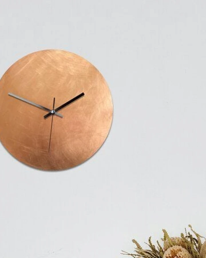 Calvill Lautlose Wanduhr aus reinem Kupfer