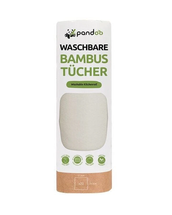 pandoo Wiederverwendbare Küchenrolle aus Bambus-Viskose
