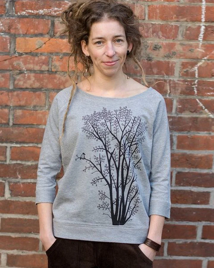 Cmig leichter Pulli "Erle mit Elster"