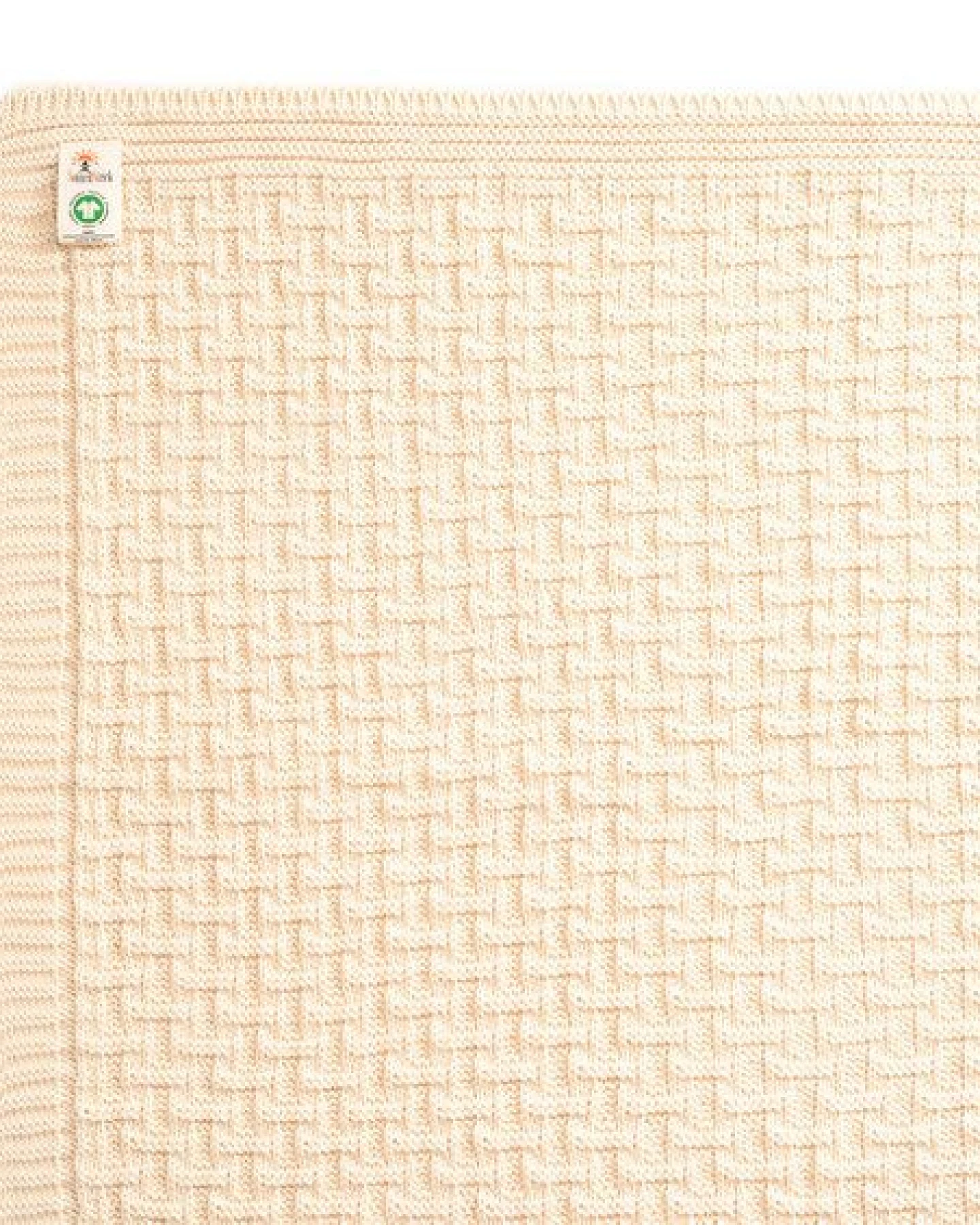 Sonnenstrick – Bio Baby-Strickdecke "Karostrickmotiv" (100 x 90 cm) Bio-Baumwolle – Ansicht 2