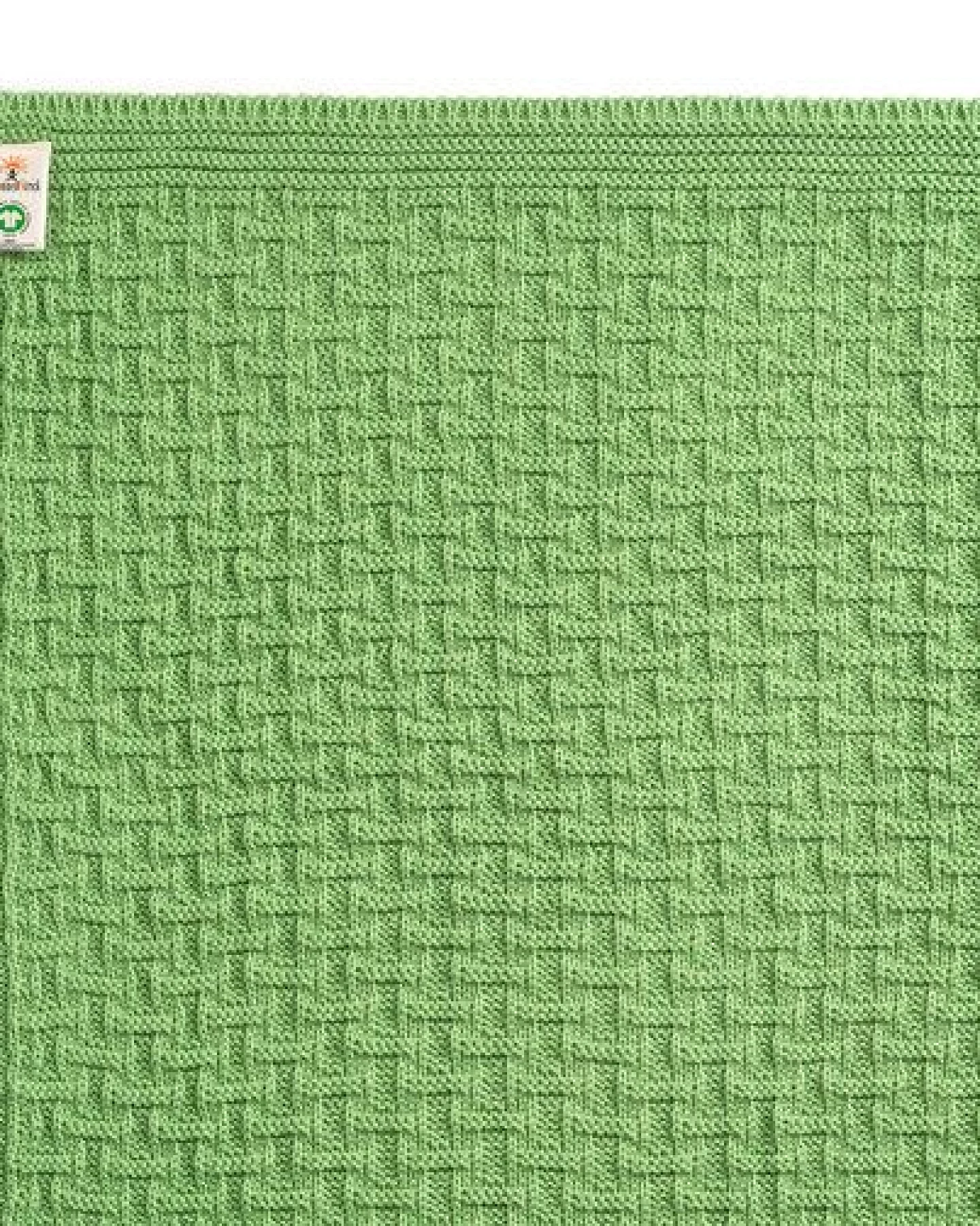 Sonnenstrick – Bio Baby-Strickdecke "Karostrickmotiv" (100 x 90 cm) Bio-Baumwolle – Ansicht 2