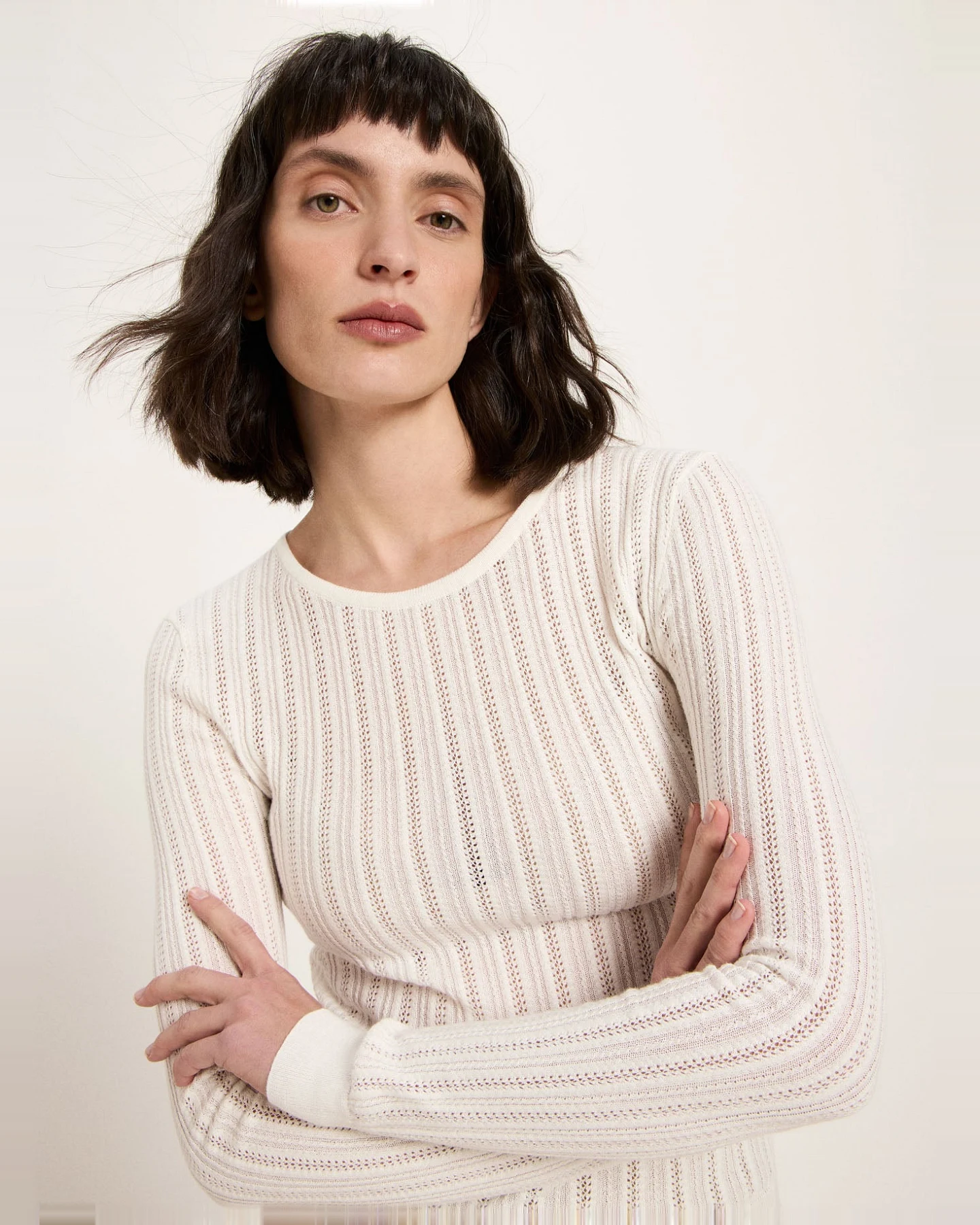 Pointelle-Pullover (GOTS) – Ansicht 2