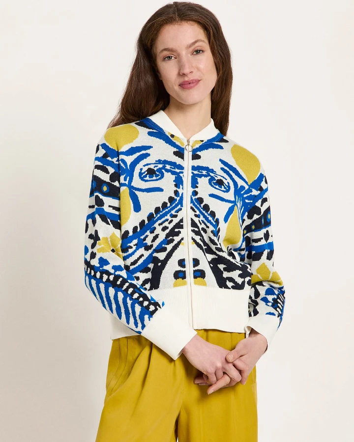 Jacquard Strickjacke (GOTS)