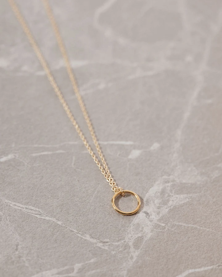 Kette mit Kreis Anhänger GOLD - Fejn