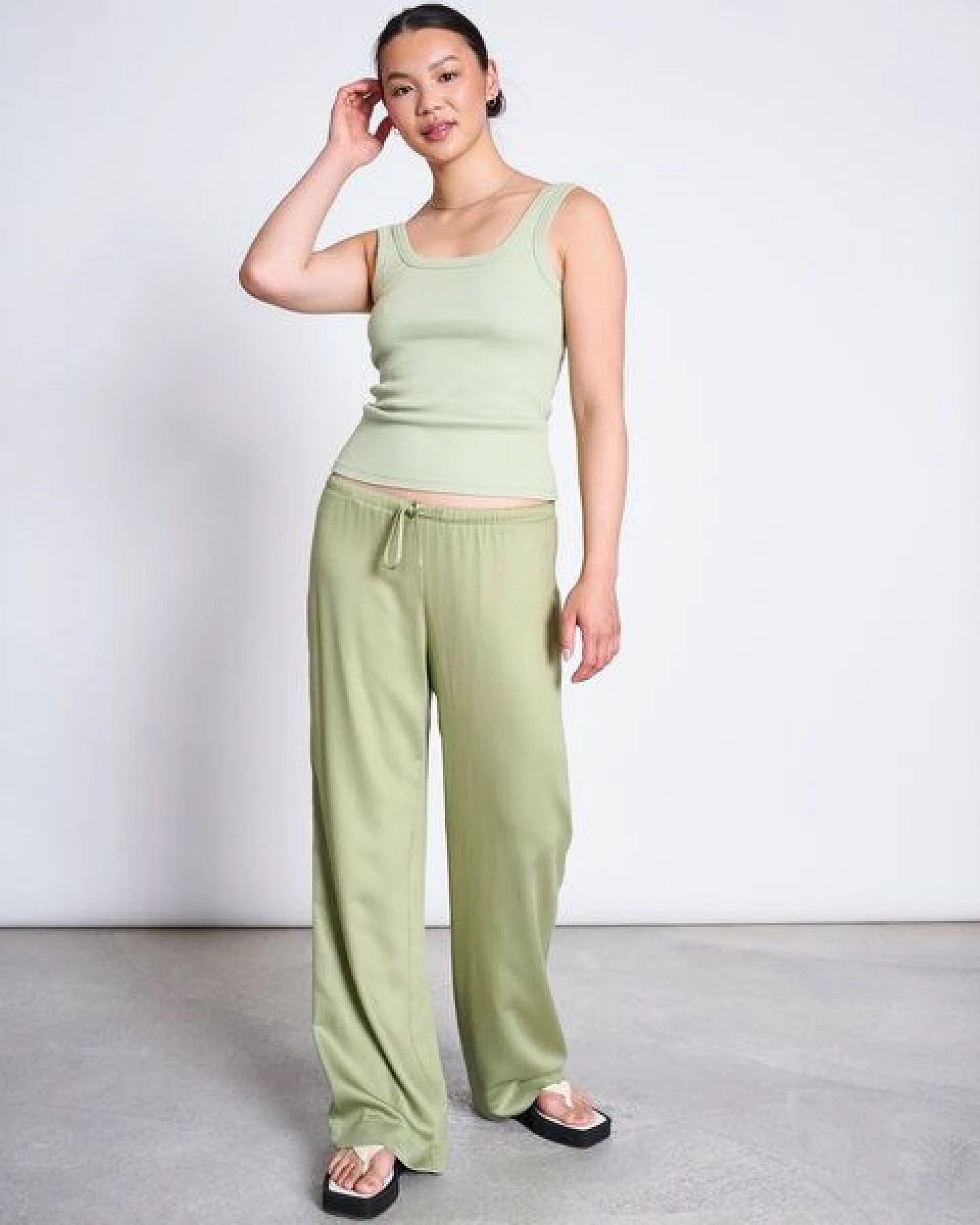 JAN N JUNE Weite Mid Rise Hose STRATH – Ansicht 3