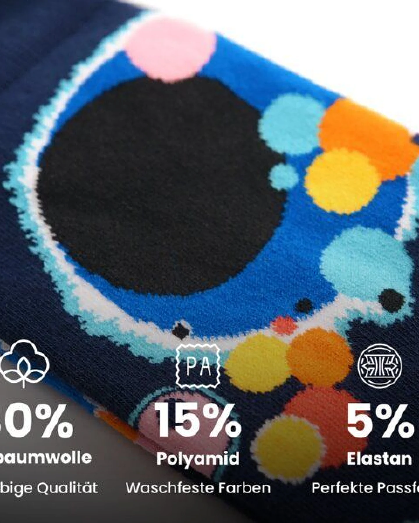 KUNSTSOKKEN Kunst Socken - Nahtlose Bunte Socken aus Bio-Baumwolle Mix - weihnachtsgeschenke für Künstler - Lustige Socken Geschenk – Ansicht 2
